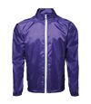 2786 Mens Contrast Lightweight Windcheater Shower Proof Jacket (Purple/ White) - UTRW2501