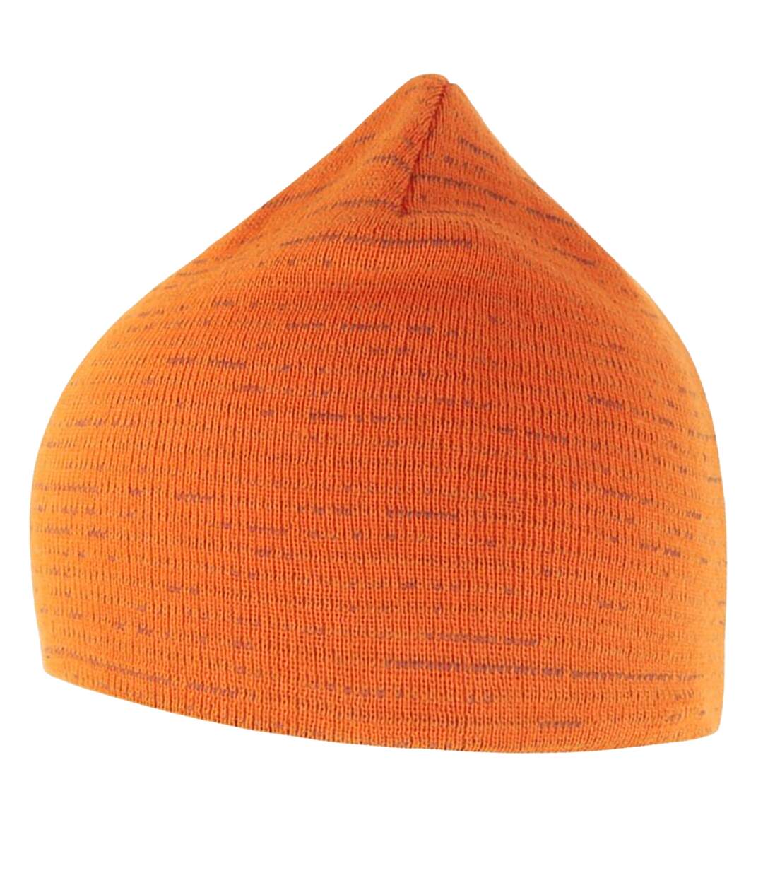 Unisex Adult Shine Reflective Recycled Short Beanie Fluorescent Orange Atlantis-1