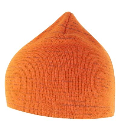 Unisex Adult Shine Reflective Recycled Short Beanie Fluorescent Orange Atlantis