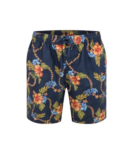 Short De Bain Motif/style Hawaïen Dawson Homme Bleu Marine Duke