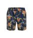 Short De Bain Motif/style Hawaïen Dawson Homme Bleu Marine Duke-2