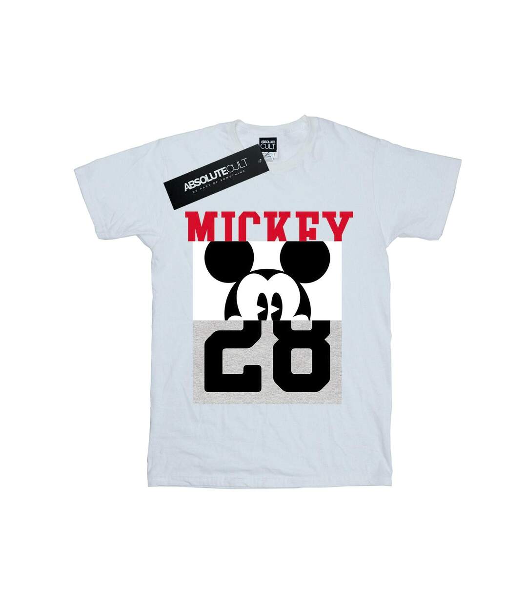 Disney Femmes/Ladies - Mickey Mouse Notorious Split Cotton Boyfriend T-Shirt (Blanc) - UTBI36246-1