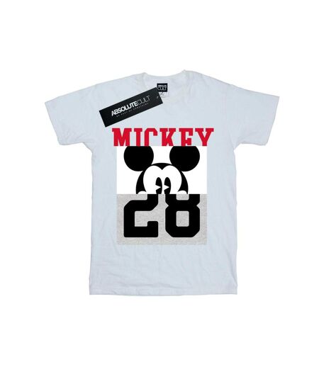 Disney Femmes/Ladies - Mickey Mouse Notorious Split Cotton Boyfriend T-Shirt (Blanc) - UTBI36246