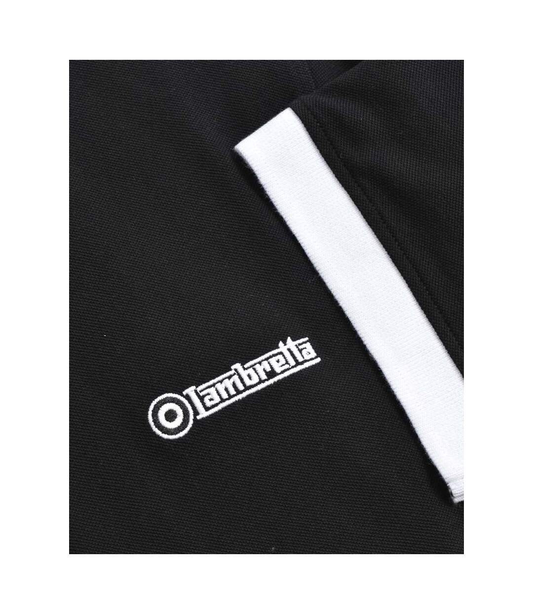 Polo Motif/style À Carreaux Homme Noir Lambretta-3