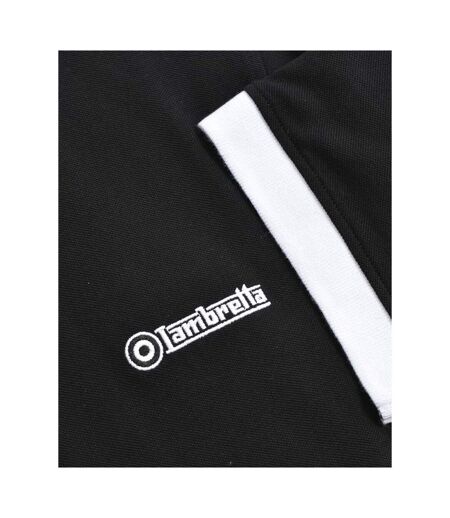 Polo Motif/style À Carreaux Homme Noir Lambretta