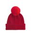 Bonnet Snow Luxe Adulte Rouge Classique Beechfield-2