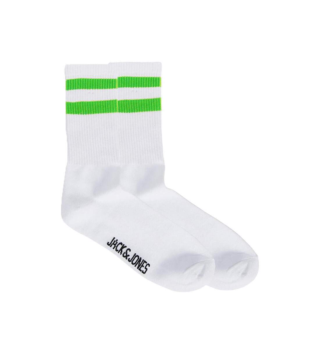 X1 Paire de Chaussettes Blanche/Vert Homme Jack & Jones Tennis - Taille unique