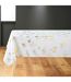 Nappe Imprimé Métallisé Bloomy 150x300cm Blanc & Or-1