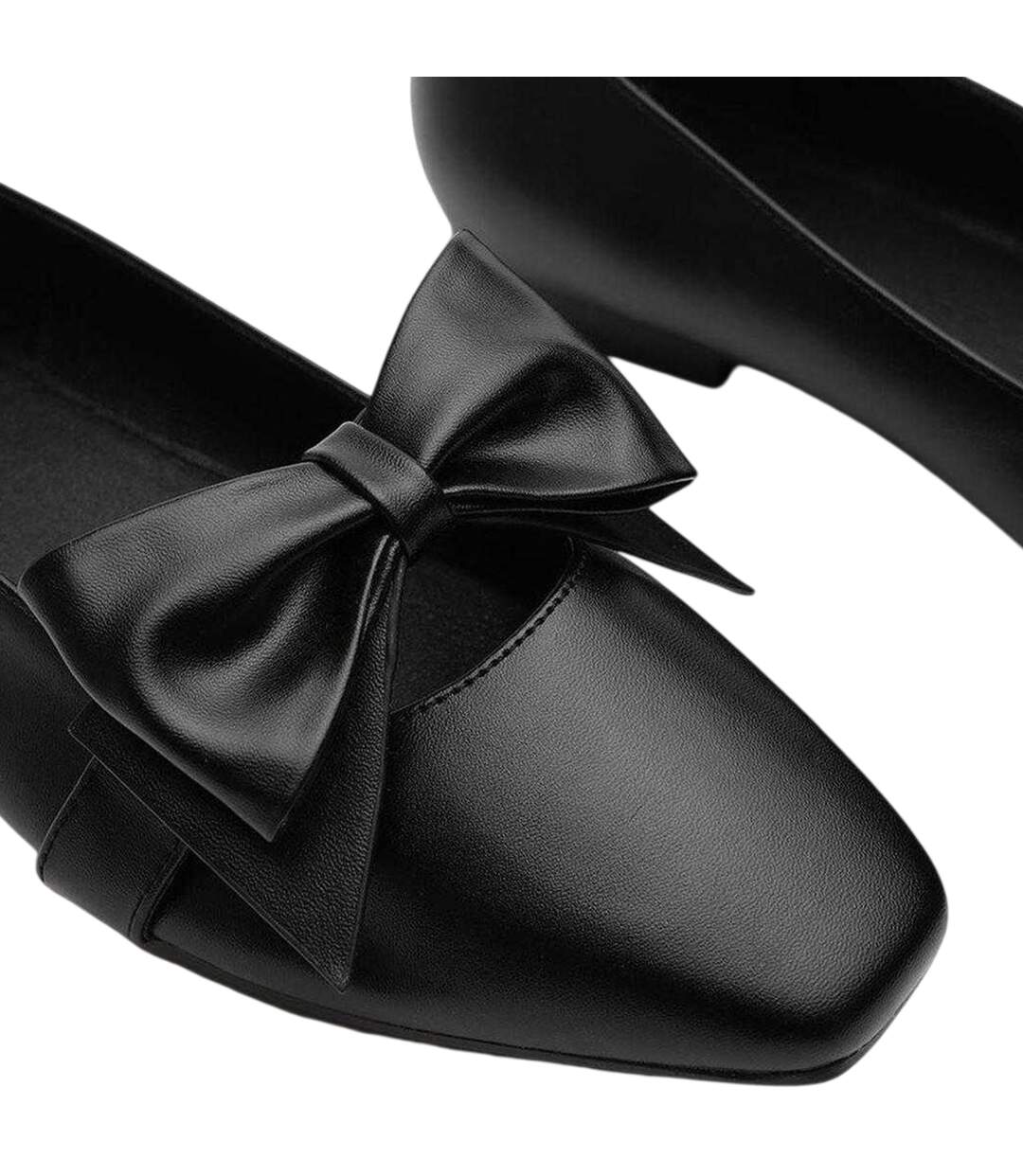 Womens/ladies Square Toe Ballet Flats Black Where´s That From-4