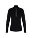 TriDri Womens/Ladies Long Sleeve Performance Quarter Zip Top (Black/White)