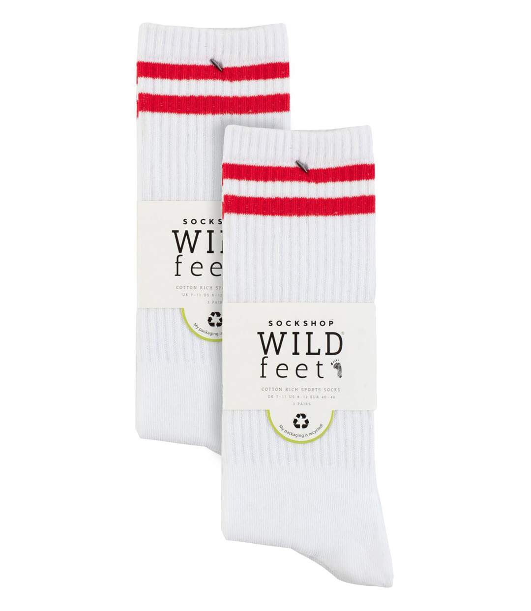 Wildfeet - 6 Pack Mens White Crew Cotton Socks-2