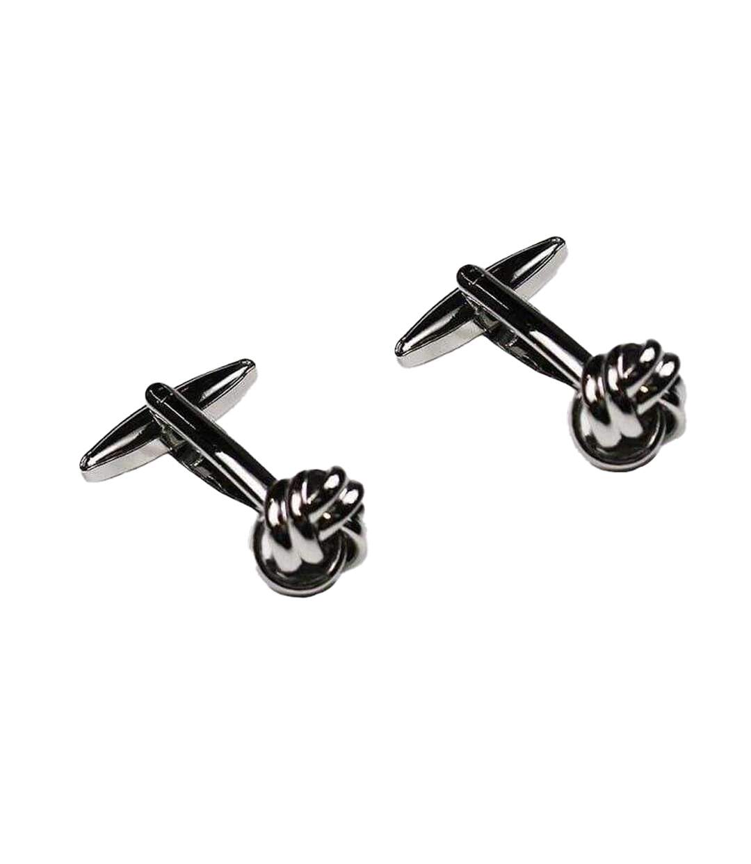 Twist Knot Cufflinks One Size Silver Twisted Tailor-2