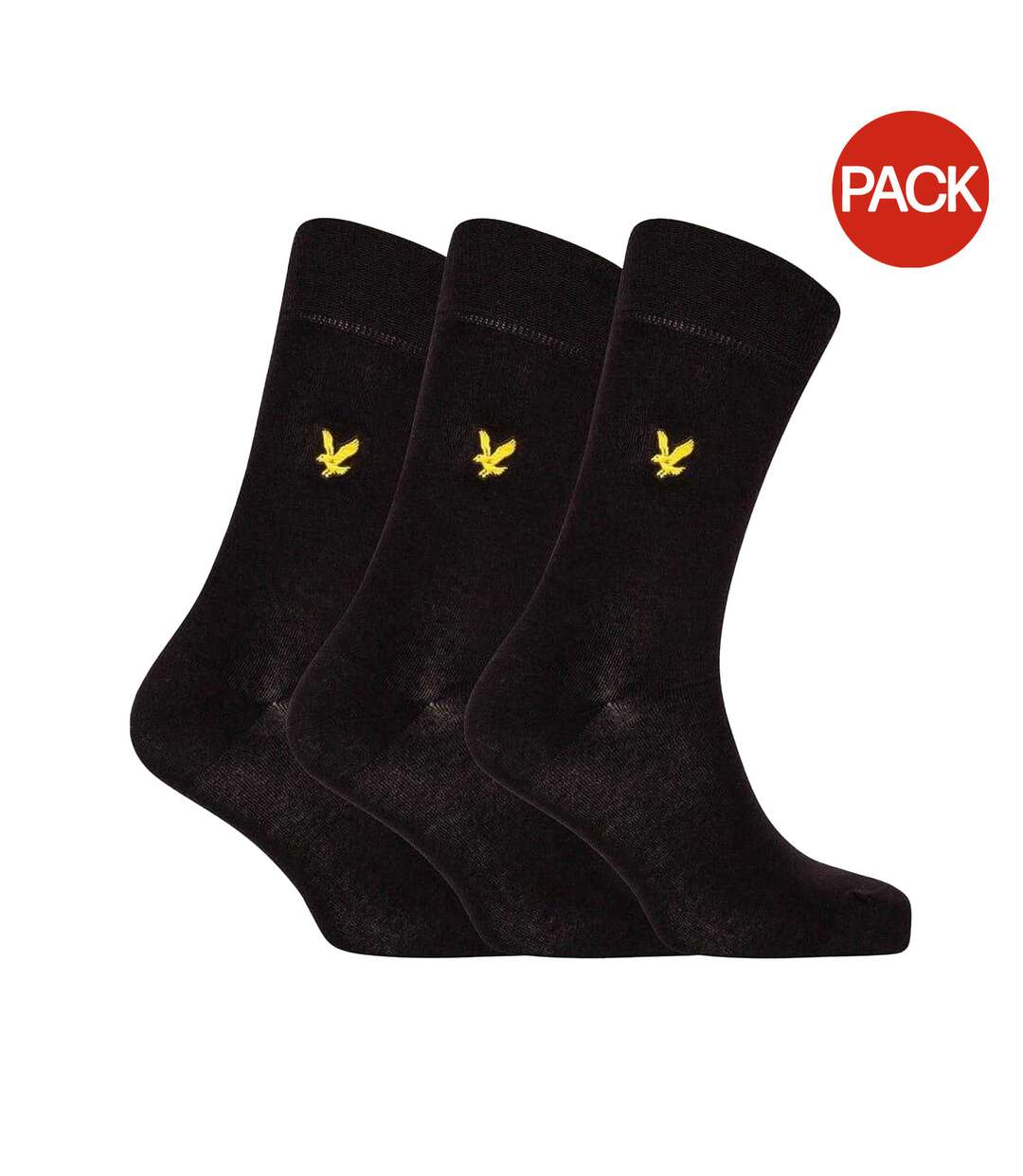 Lot De 3  Paires De Chaussettes Unies Homme Noir Lyle & Scott-1
