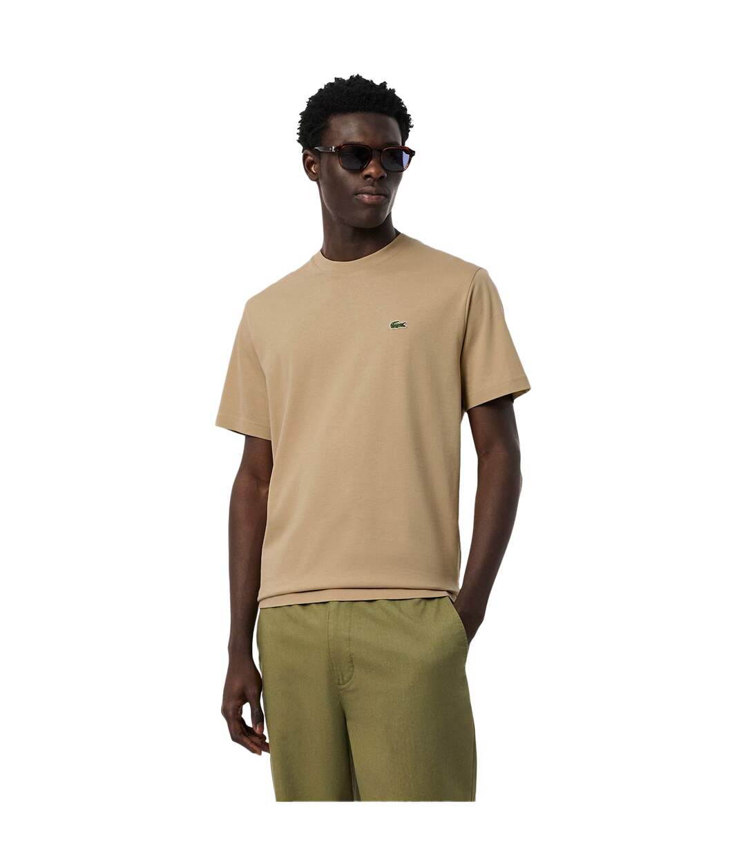 T-shirt Motif/style Logo Brodé Homme Beige Lacoste-1