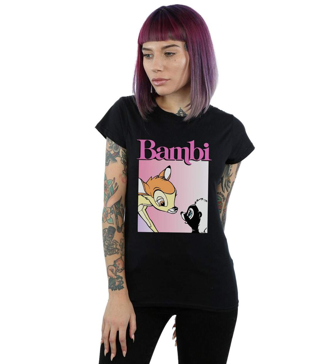 Disney T-shirt en coton Femmes/Dames Bambi Nice To Meet You (Noir) - UTBI15514-2