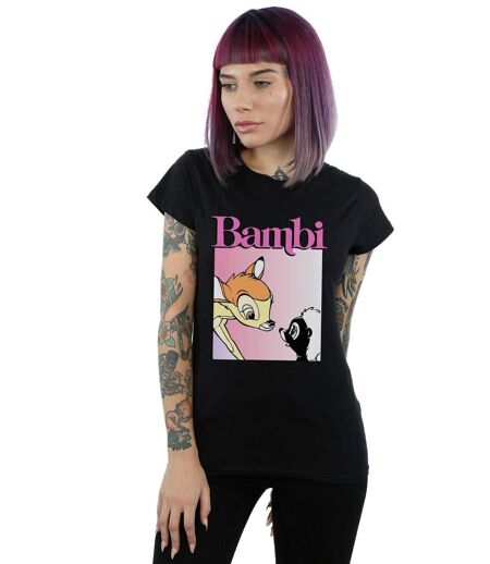 Disney T-shirt en coton Femmes/Dames Bambi Nice To Meet You (Noir) - UTBI15514