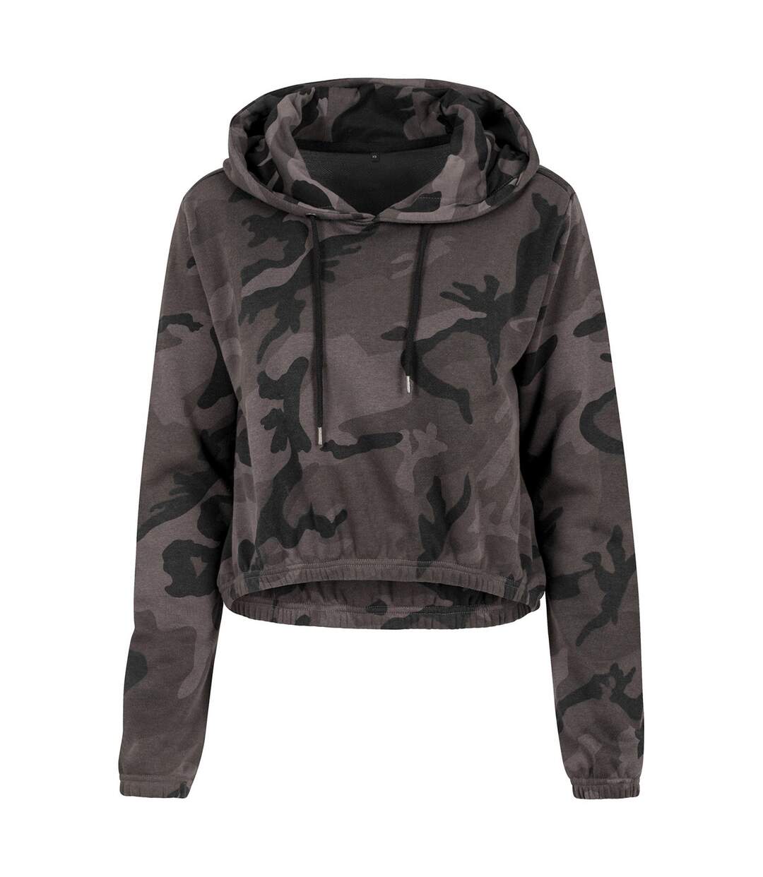 Sweat Court À Capuche Femme Camouflage Foncé Build Your Brand-1
