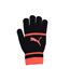 Womens/ladies striped gloves black/coral Puma