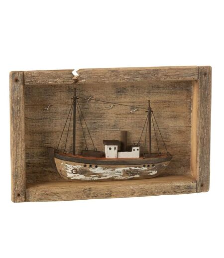 Décoration Murale Cadre Bateau 42cm Naturel