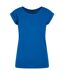 Womens/ladies Extended Shoulder Regular T-shirt Cobalt Blue New Morning Studios-2