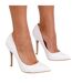 Womens/ladies leah suede toe pump high heels white Where´s That From