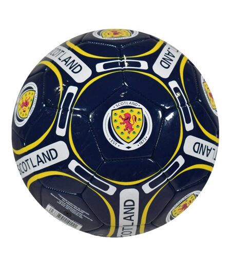 Ballon De Foot Motif/style Emblème Taille 4 Bleu Marine Jaune Blanc Scottish FA