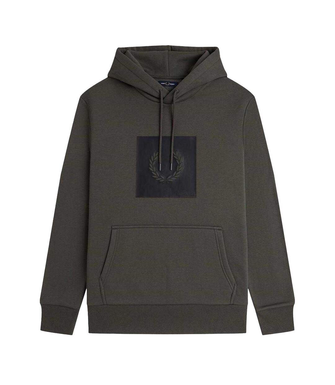 Mens Box Logo Pullover Hoodie Field Green Fred Perry-2