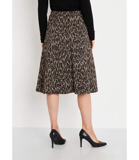 Jupe longue évasée maille jacquard