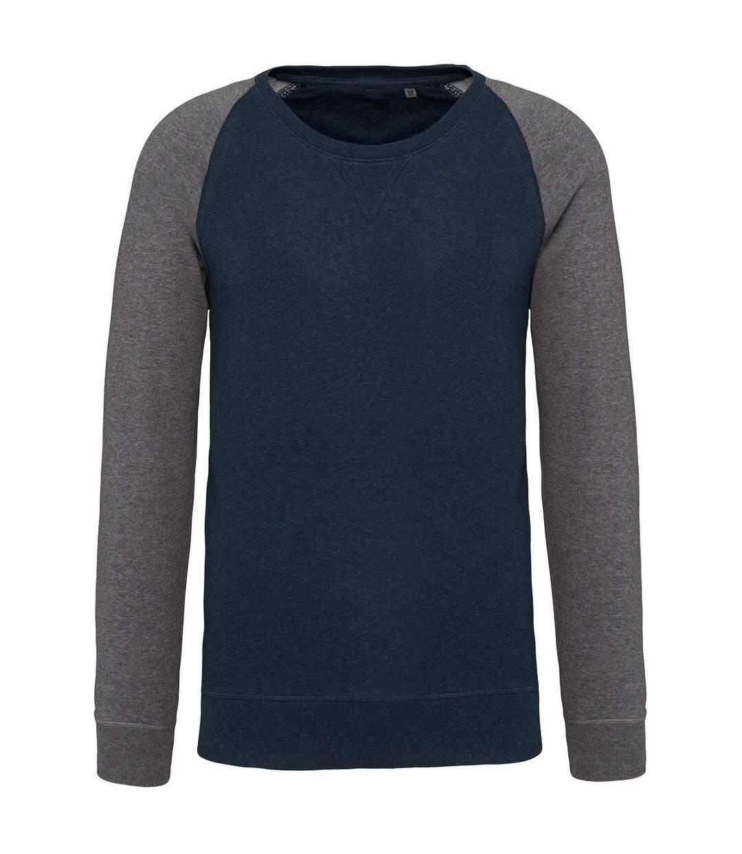 Sweat shirt coton bio - Homme - K491 - bleu marine et gris-1