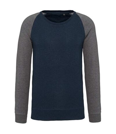 Sweat shirt coton bio - Homme - K491 - bleu marine et gris