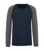 Sweat shirt coton bio - Homme - K491 - bleu marine et gris