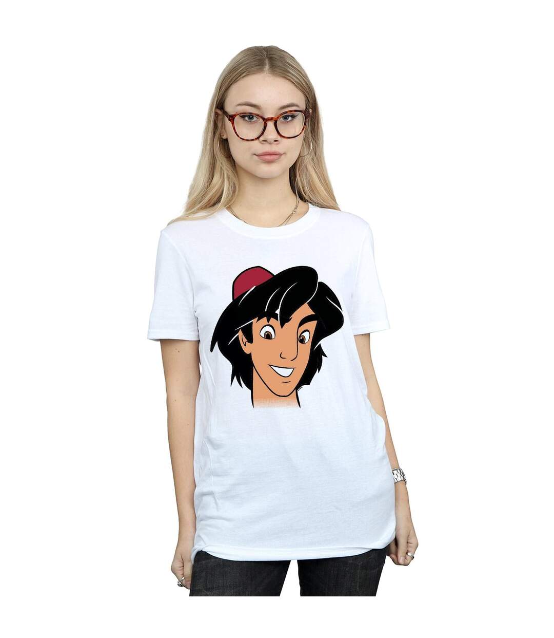 Disney - T-shirt ALADDIN HEADSHOT - Femme (Blanc) - UTBI18085-2