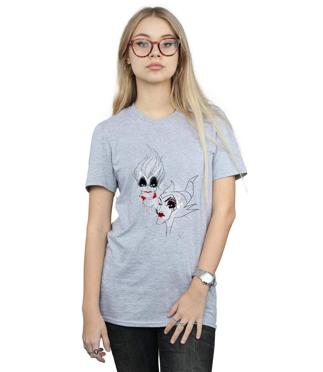 Disney - T-shirt VILLAINS WICKED WOMEN - Femme (Gris chiné) - UTBI16884-2