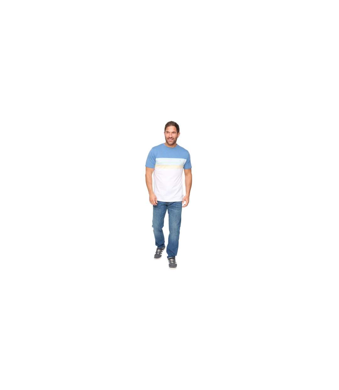 Mens Fenshaw T-shirt Blue Stripe Bewley & Ritch-1
