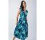 Robe mi-longue LOLITA motif floral turquoise Coton Du Monde-3