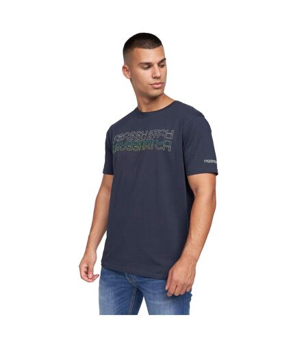 Crosshatch Mens Cramtar Marl T-Shirt (Pack of 2) (Navy/Gray)