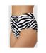 Gorgeous Womens/Ladies Zebra Print High Waist Bikini Bottoms (White/Black) - UTDH5442