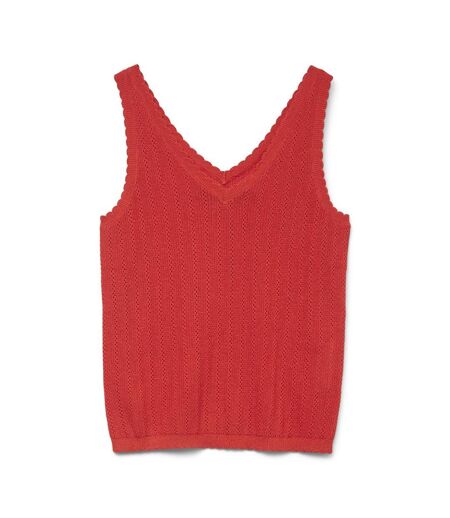 T-Shirt rouge femme vero moda pointelle