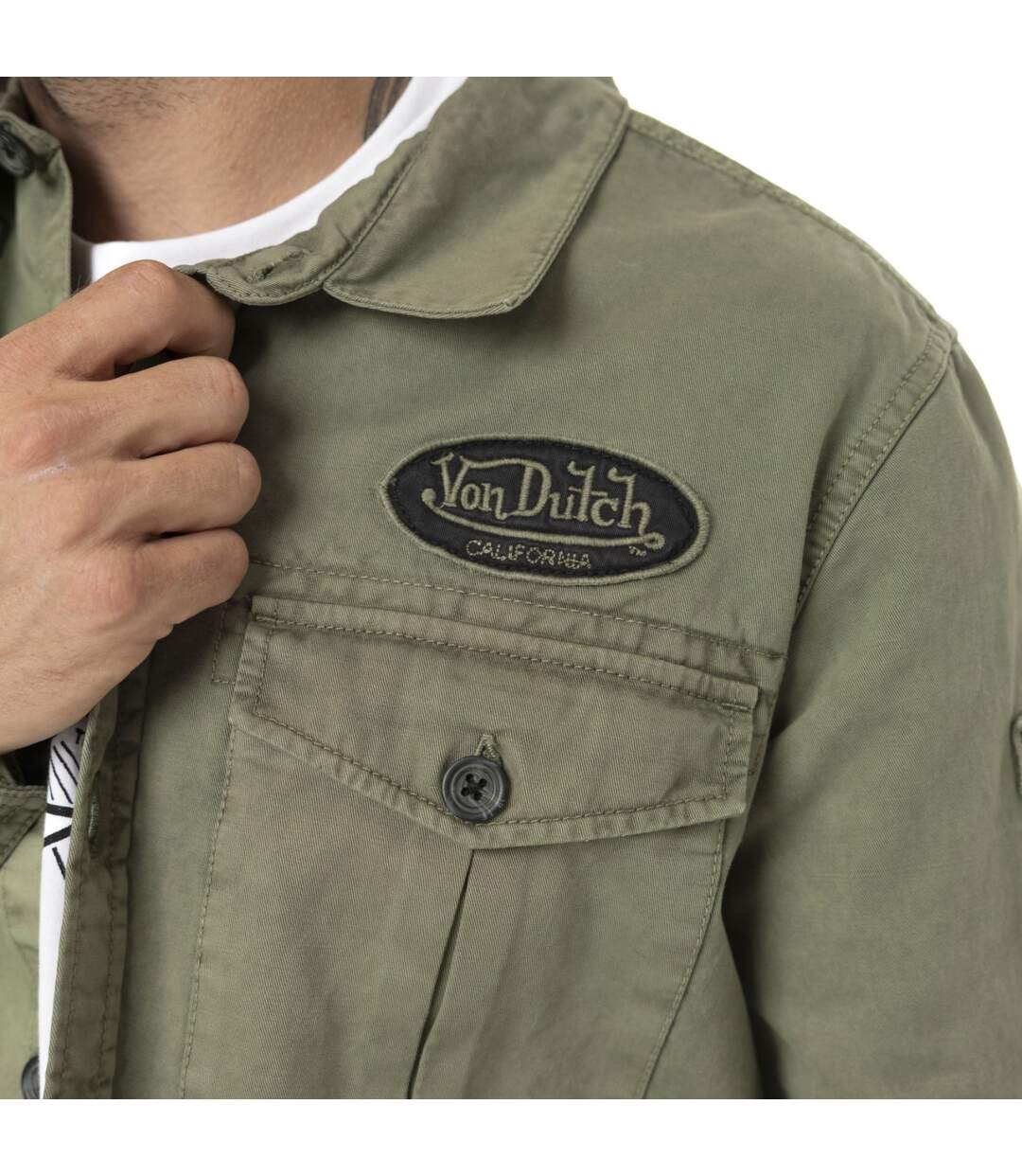 Sur Chemise homme en sergé de coton avec Patchs Cain Vondutch-3