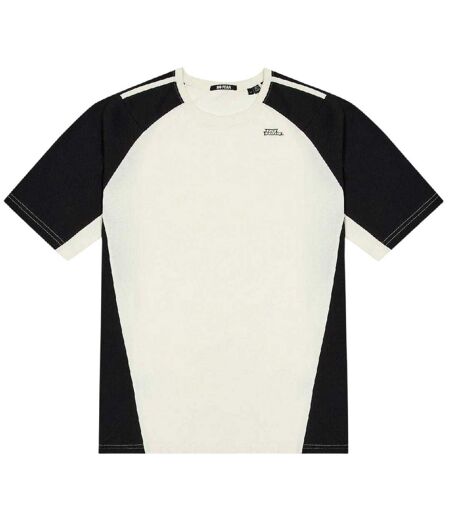 Mens Contrast Shoulders T-shirt White No Fear