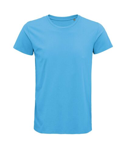 Mens crusader organic t-shirt aqua blue SOLS