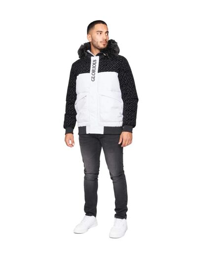 Mens Larano 2.0 Short Bomber Jacket White Glorious Gangsta