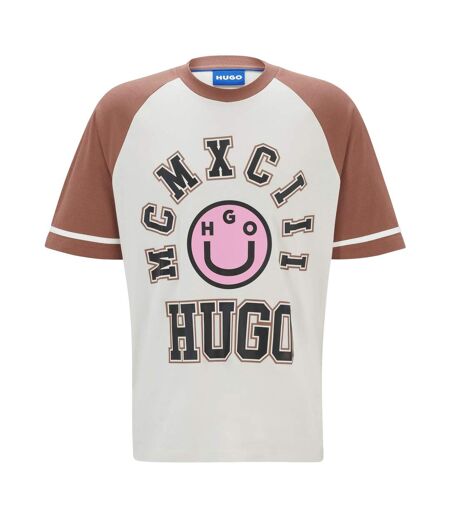 T-shirt Happy Homme Blanc Hugo