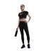 Womens/ladies Dri-fit Cropped Sports Top Black White Nike-1