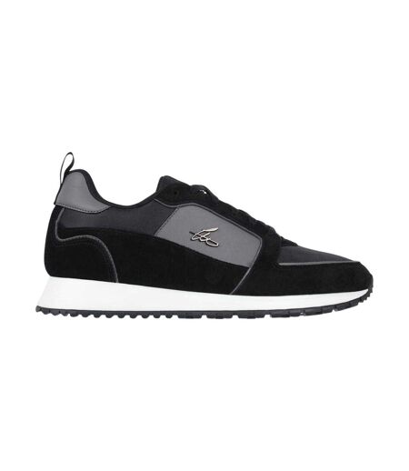 Mens Leather Low Cut Trainers Black Loyalti