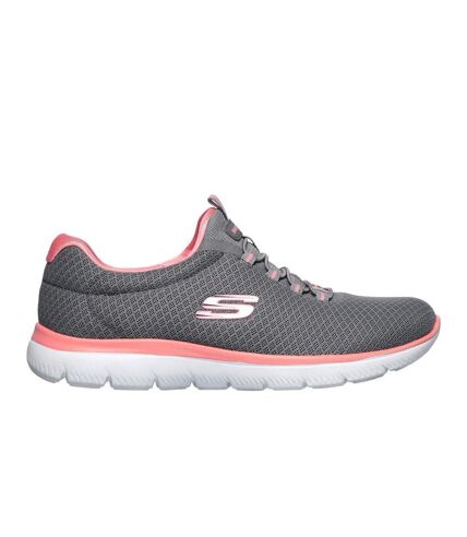 Skechers Womens/Ladies Summits Striding Slip On Trainer (Grey/Pale Pink) - UTFS6616