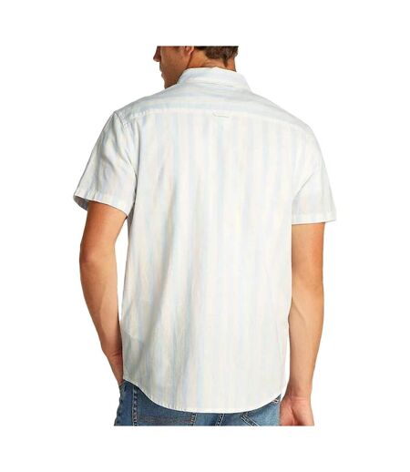 Chemisette rayures blanc/bleu homme tommy hilfiger linen blend - l