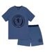 Ensemble De Pyjama Court Homme Bleu Marine Chiné Scotland FA-2