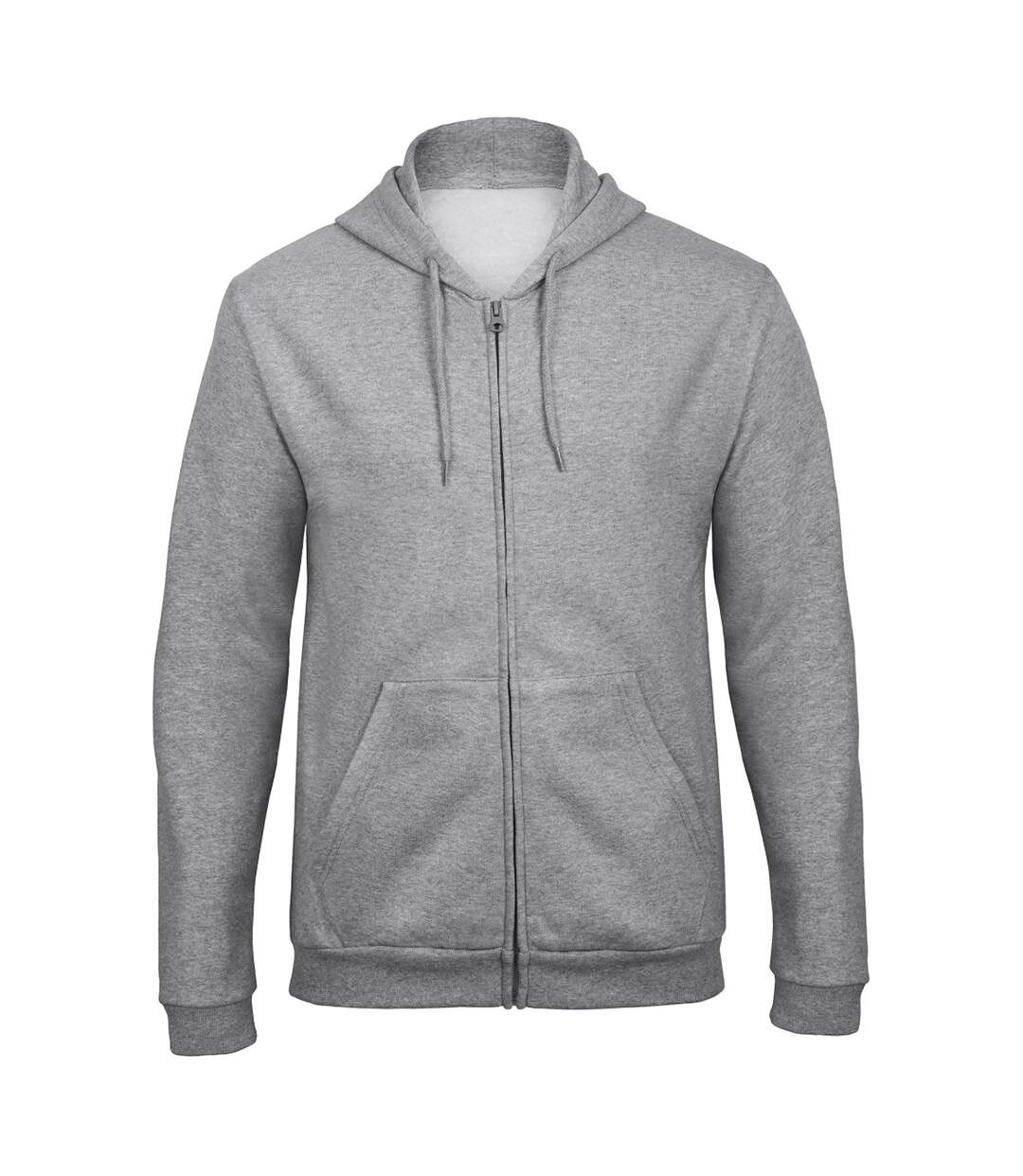 Sweat à capuche et fermeture zippée adulte unisexe gris B&C