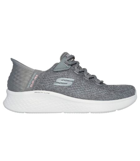Womens/ladies Skech-lite Pro Natural Trainers Grey Skechers